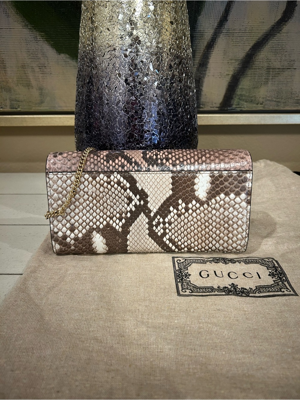 Authentic Gucci Padlock Python Wallet on Chain (WOC) - Picture 4 of 14